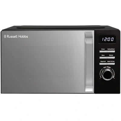 Image of Russell Hobbs Digital Microwave 20L 800W in Black with 5 Power Levels, Pull Handle Door &amp; Button Control, Clock Timer, Automatic Defrost, Easy Clean, 8 Auto Cook Menus RHMD818B