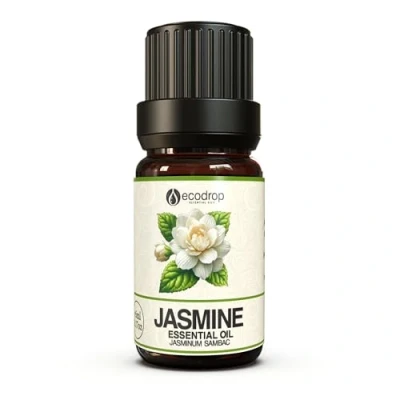 Image of Ecodrop Pure Jasmine Essential Oil 5ml 100% Natural Jasminum Sambac Premium Therapeutic Grade for Aromatherapy, Diffuser, Massage &amp; Skincare Floral Scent Perfumery