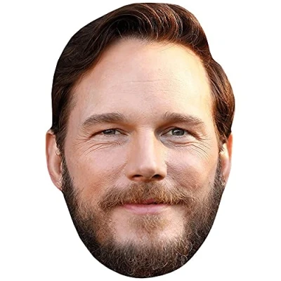 Image of Chris Pratt (Beard) Celebrity Mask, Flat Card Face, Fancy Dress Mask