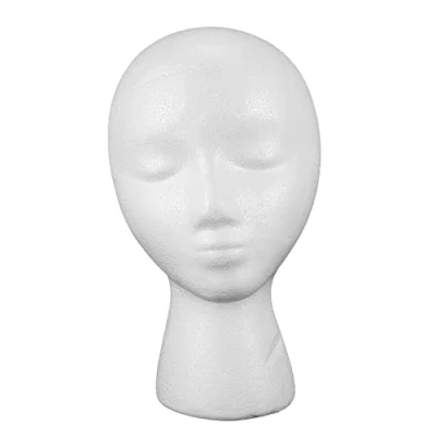 Image of Clickinline Foam Mannequin Wig Display Hat Cap Holder White
