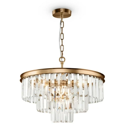 Image of Classic Revero 7 Light Brass Pendant Ceiling