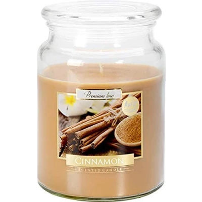 Image of BISPOL Large Jar Candle with Lid Burning Time Approx. 100 Hours Scented Candles Vanilla Lavender Orange Cinnamon (Cinnamon Fragrance)