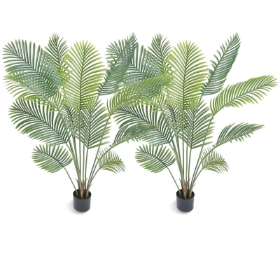 Image of VEVOR Artificial Palm Tree, 1.5m Tall Faux Plant, Secure PE Material &amp; Anti Tip Tilt Protection Low Maintenance Lifelike Green Fake Tree for Home Office Warehouse Decor Indoor Outdoor