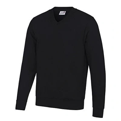 Image of AWDis Boy&#039;s Kids Academy V Neck Sweatshirt School Top, Black (Academy Black), 13 Years (Manufacturer Size:XX Large)
