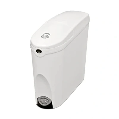 Image of Automatic Sanitary Bin Contactless Foot Sensor Washrooms Toilets White Large 20 Litre