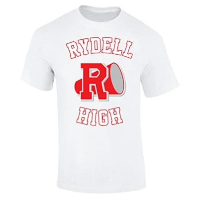 Image of Flip Mens Rydell High School Logo Grease Costume T Shirt White (XL)