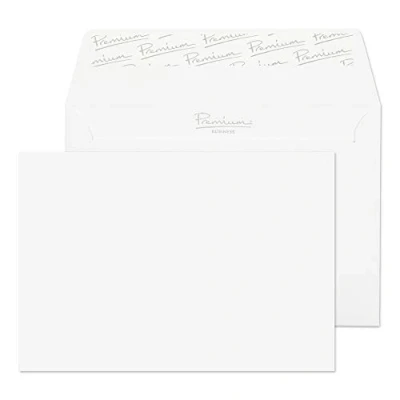 Image of Blake Business C6 114 x 162 mm 120 gsm Peel &amp; Seal Wallet Envelopes (91155) Diamond White Laid Pack of 50