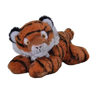 Image of Wild Republic EcoKins Mini Tiger Stuffed Animal 8 inch, Eco Friendly Gifts for Kids, Plush Toy, Handcrafted Using 7 Recycled Plastic Water Bottles