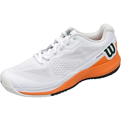 Image of Wilson Women&#039;s Tennis Shoes, RUSH PRO 3.5 PARIS W, White/Orange/Black, Size: 3.5, For All Surfaces, Player Types, WRS327730E035