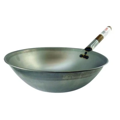 Image of Hancock London Wok 13&quot; (33cm) Rolled Edge Round Based Carbon Steel