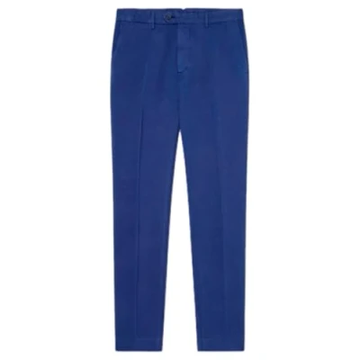 Image of Hackett London Men&#039;s Cott Linen Chino Trouser, Blue (Blue Print), 34W/30L