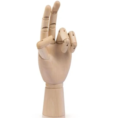 Image of Mannequin Body, Wooden Manikin Body Drawing Artist with Stand and Flexible Joints for Decoration Sketching &amp; Painting (10&quot; Left Hand)