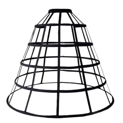 Image of SSDH Victorian Crinoline 5 Hoop Cage Pannier Slips Underskirt Petticoat for Wedding Bridal Dress Cosplay (UK, Alpha, One Size, Regular, Black)