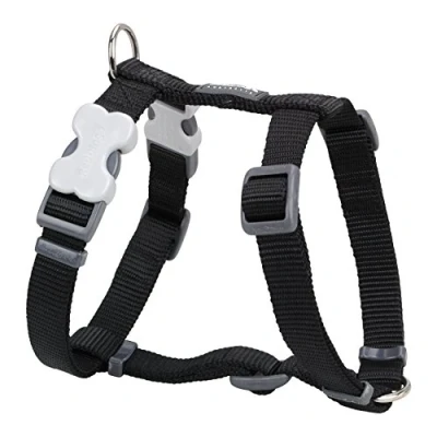 Image of Red Dingo Classic Dog Harness Plain, Black, Large 25mm