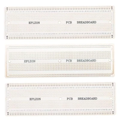 Image of EPLZON 3pcs 6.8&quot;x2.05&quot; Breadboard Solderable Prototype PCB Board Kit for Electronics Projects Compatible DIY Soldering Circuits Board,White