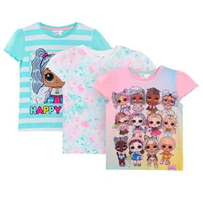 Image of Girls 3 Pack LOL Surprise Dolls T Shirts 9 10 Years Multicoloured