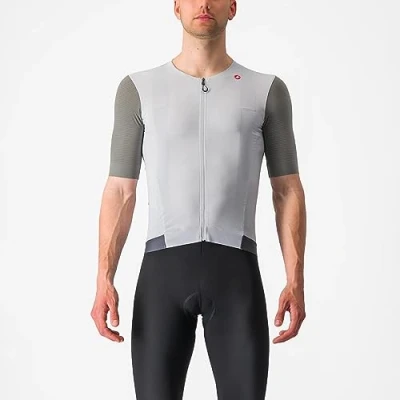 Image of CASTELLI 4523008 870 Premio Black Jersey Men&#039;s T Shirt Silver Gray/Sedona SAGE XL