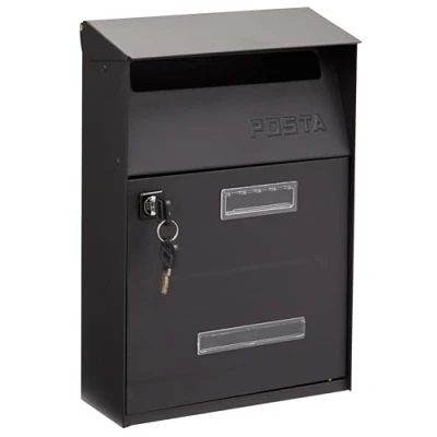 Image of ARREGUI 2006/N Up D Galvanised Steel, Size, Wall letterbox use, with Name Plate and Viewing Window, Post Box for Outdoors, Easy to Assemble, Black, Größe S (DIN A5) 32,5 x 22 11 cm