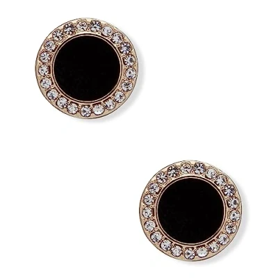 Image of DKNY Gold tone Stone &amp; Crystal Halo Stud Earrings Sparkling Beautiful Women&#039;s Jewelry, One Size, mixed metal, No Gemstone