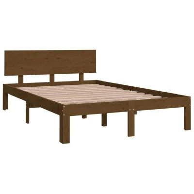 Image of vidaXL Bed Frame without Mattress Honey Brown 120x190cm Small Double