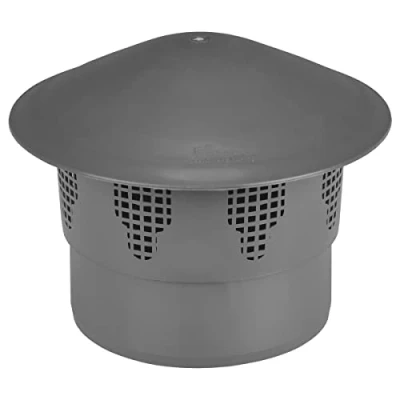 Image of Vent Cowl 160mm Waste Pipe Terminal Valve Soil Air Mushroom Cap Grey