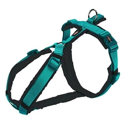 Image of TRIXIE New Premium Trekking Harness, L: 70 85 cm/25 mm, Ocean Blue/Graphite, Dog