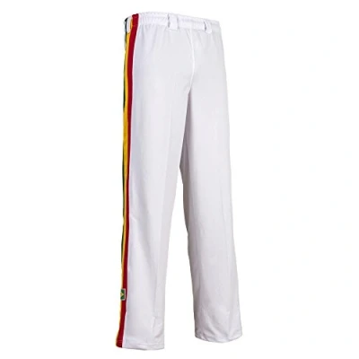 Image of JL Sport Authentic Brazilian Capoeira Martial Arts Unisex&#039;s Trousers (Jamaican, Reggae) XL White