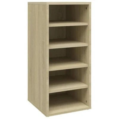 Image of vidaXL Shoe Cabinet Home Bedroom Hallway Wall Mounted Hanging Wardrobe Storage Organiser Rack Shelf Unit Chipboard Sonoma Oak