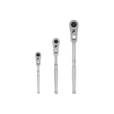 Image of TEKTON 1/4, 3/8, 1/2 Inch Drive Flex Head Quick Release Ratchet Set (3 Piece) SRH92103