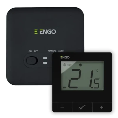 Image of ENGO E20i Wireless Smart Thermostat 7 Day Programmable Wifi Heating Controller Alexa Google App Boiler Control (Black)