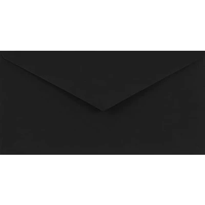 Image of Netuno 25 Long Black Coloured envelopes DIN DL 110x220mm 4.33x8.66 inches 115gsm Sirio Color Nero gummed Pointed Flap no Window for Wedding Invitations Christmas Sympathy Greeting Cards leaflets RSVP