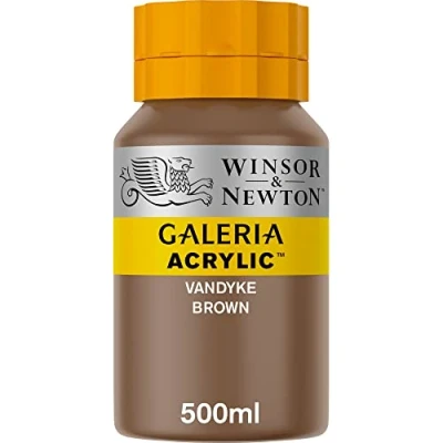 Image of Winsor &amp; Newton 500ml Bottle Galeria Acrylic Colour with Nozzle Cap Van Dyke Brown