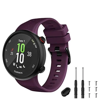 Image of GVFM Strap Compatible with Garmin Forerunner 45, Sport Silicone Wristband Arm Band Replacement Bracelet for 45 and Swim 2 (Purple)