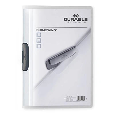 Image of Durable 229037 Clip Folder Duraswing, Up to 30 Sheets A4, Transparent, 5 Pack