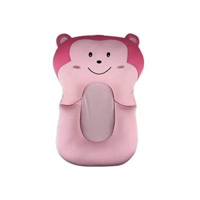 Image of Baby Bather Infant Bath Pad, Moonvvin Floating Soft Pillow &amp; Lounger Newborn Pad Tub Cushion (Pink Monkey Without Hook)