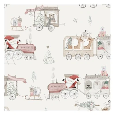 Image of Glick Luxury Christmas Napkins, Pack 20, 3 Ply, All Aboard Napkins