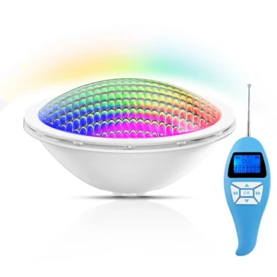 Image of LyLmLe LED Pool Lighting PAR56 20W RGB Color Changing Dimmable Swimming Lamp with Remote Control, Replaces Halogen Bulbs, IP68 Waterproof Underwater Spotlight, 12V AC