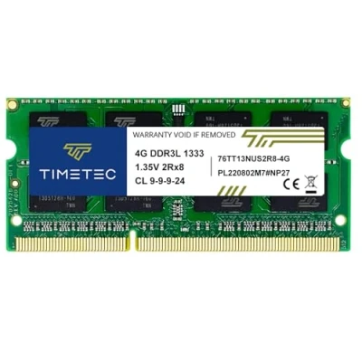 Image of Timetec 4GB DDR3L 1333MHz PC3 10600 Non ECC Unbuffered 1.35V CL9 2Rx8 Dual Rank 204 Pin SODIMM Laptop Notebook PC Computer Memory RAM Module Upgrade (4GB)