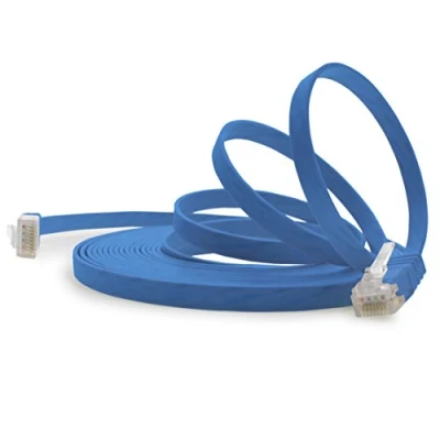 Image of 1aTTack.de 7m blue 1 piece Cat6 Ethernet cable flat network lan Cat 6 very thin and slim 1000 Mbit/s