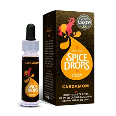 Image of Holy Lama Spice Drops Cardamom Extract Great Taste Award. Natural Cooking Ingredient, Savoury, Sweet or Drinks Recipes 1 x 5ml Bottle