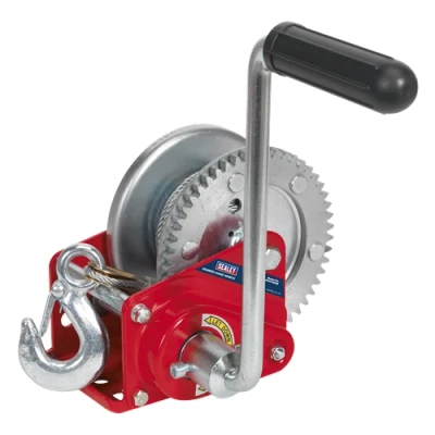 Image of Sealey Geared Hand Winch with Brake &amp; Cable 540kg Capacity