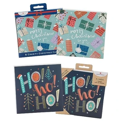 Image of UK Greetings Multipack of 16 Christmas Cards for Him/Her/Friend 2 Contemporary Designs