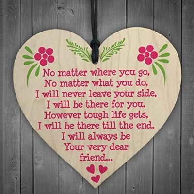 Image of RED OCEAN Dear Friend Poem Friendship Best Home Gift Hanging Plaque Family Present Sign