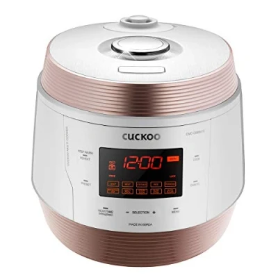 Image of CUCKOO CMC QSB501S Pressure Cooker, 304(18/10) Stainless Steel with Xwall Coated Inner Pot, Gold/White