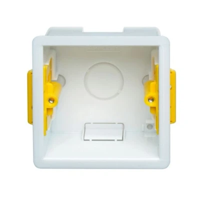 Image of Appleby 1 Gang Dry Lining Box White And Yellow 47mm Sb632