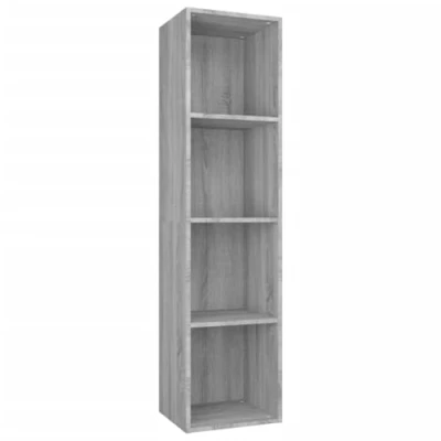 Image of vidaXL Book Cabinet/TV Cabinet Grey Sonoma Durable Engineered Wood Ample Storage with 4 Compartments Versatile and Easy to Clean For Living Room, Bedroom, Office