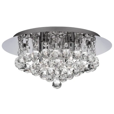 Image of Hanna 4 Light Ceiling Semi Flush Chrome with Crystals, G9