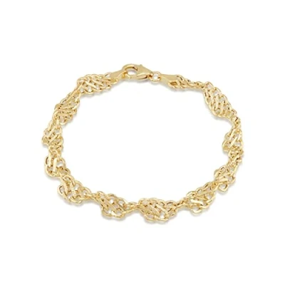 Image of CARISSIMA Gold Women&#039;s 9ct Yellow Textured Twist Curb Bracelet 19cm/7.5&quot;