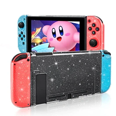 Image of DLseego Case Compatible with Switch,Dockable Protective Cover Clear TPU Grip Shell for Switch Console and Joystick Controller Glitter