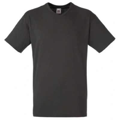 Image of Fruit of the Loom Mens Valueweight V Neck, Short Sleeve T Shirt (XL) (Charcoal)